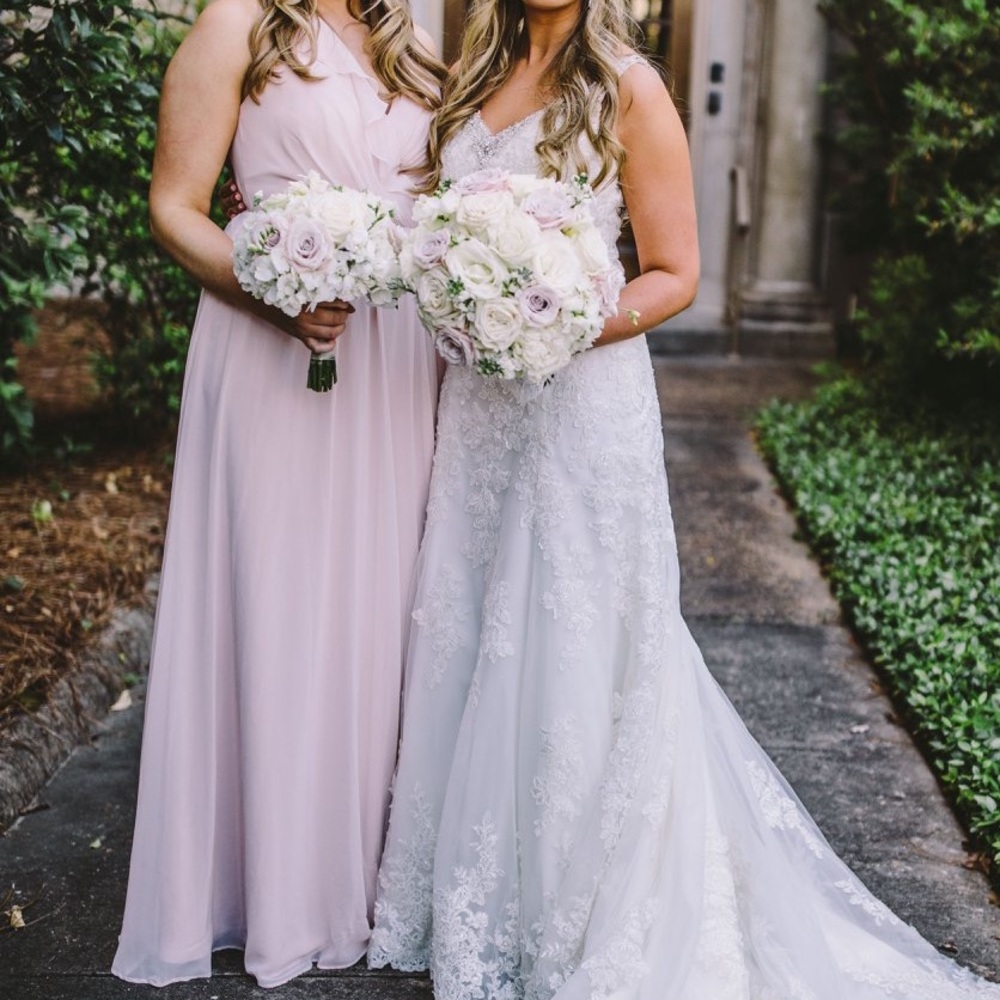 Jenny Yoo blush bridesmaid dress